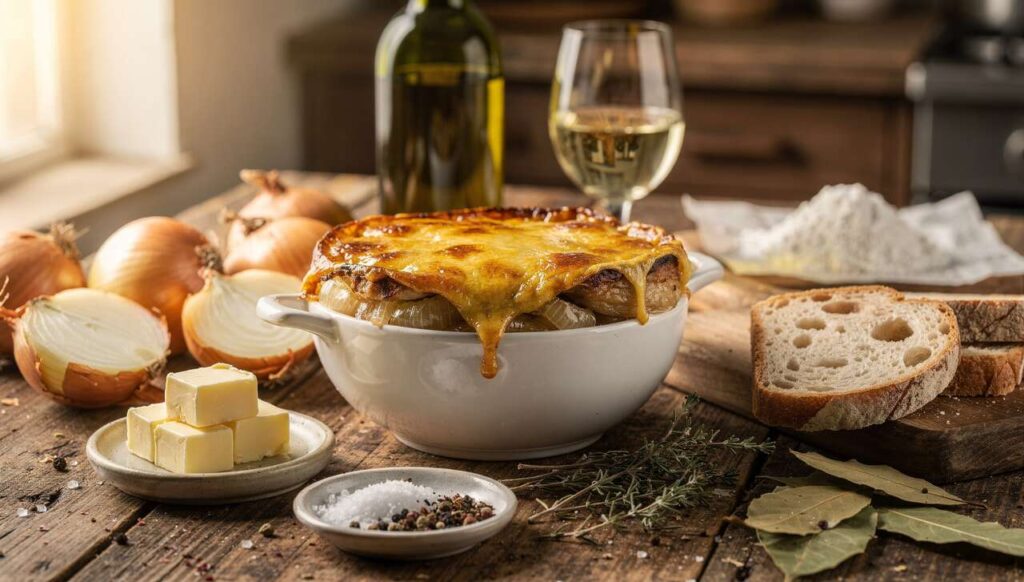 Zuppa di cipolle francese gratinata: facile, super saporita e pronta in 40 minuti