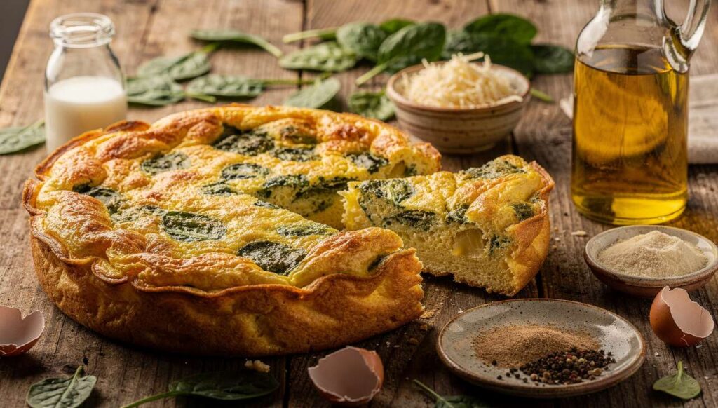 Frittata di spinaci al forno: alta, soffice e pronta in 25 minuti senza padella