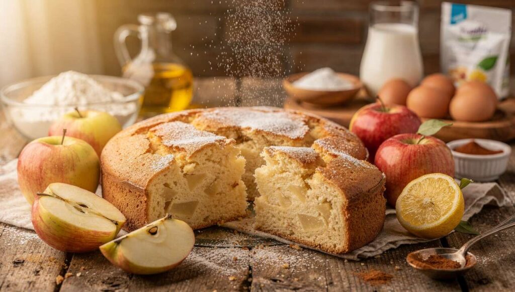 Torta 12 cucchiai alle mele senza bilancia: cremosissima e piena di frutta