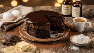 Torta fondente cioccolato e caffè: il trucco della farina di mandorle per un dolce senza glutine morbidissimo.