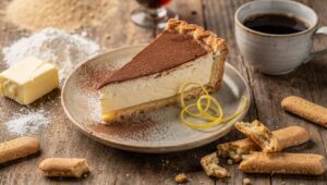 Crostata tiramisù al forno: dolce ripieno di crema al mascarpone